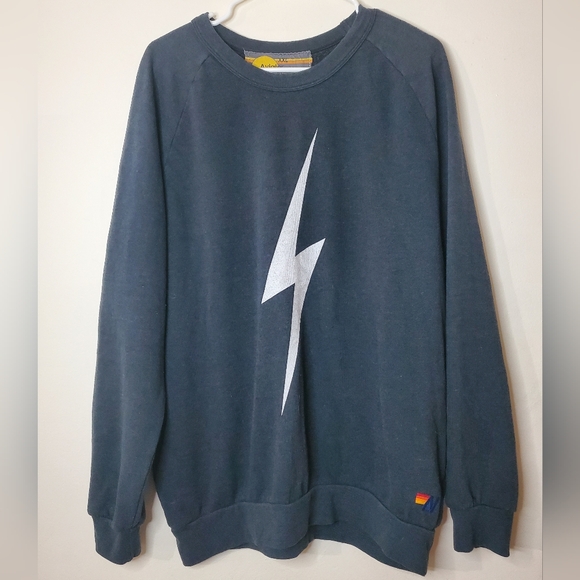 Aviator Nation Bolt Crew Sweatshirt Charcoal Size XXL - Picture 5 of 15